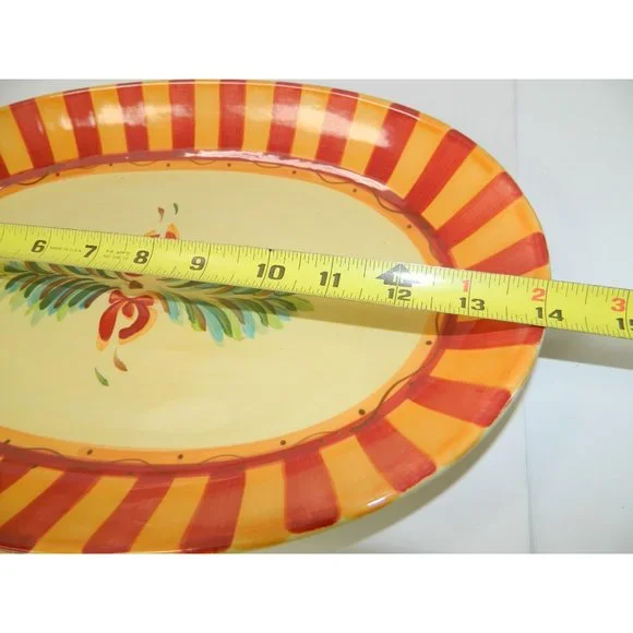 Gail Pittman Southern Living at Home Siena Oval Serving Platter Tray Holiday 14" - Picture 3 of 7